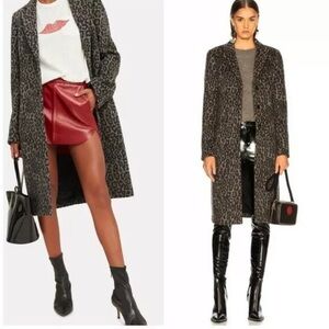 RTA Road to Awe Jamson Leopard Animal Print Wool Cashmere Coat